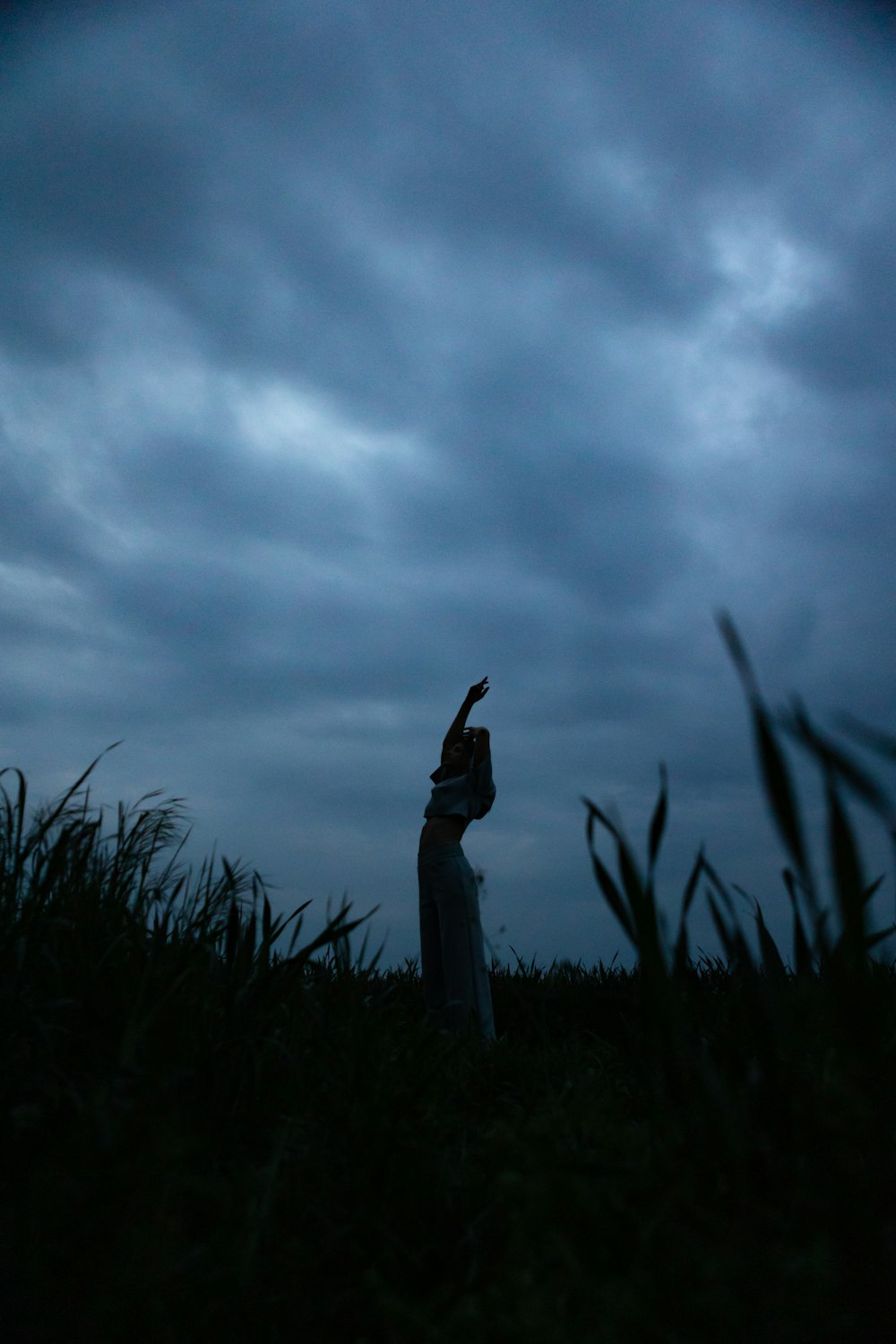 a person standing in a field