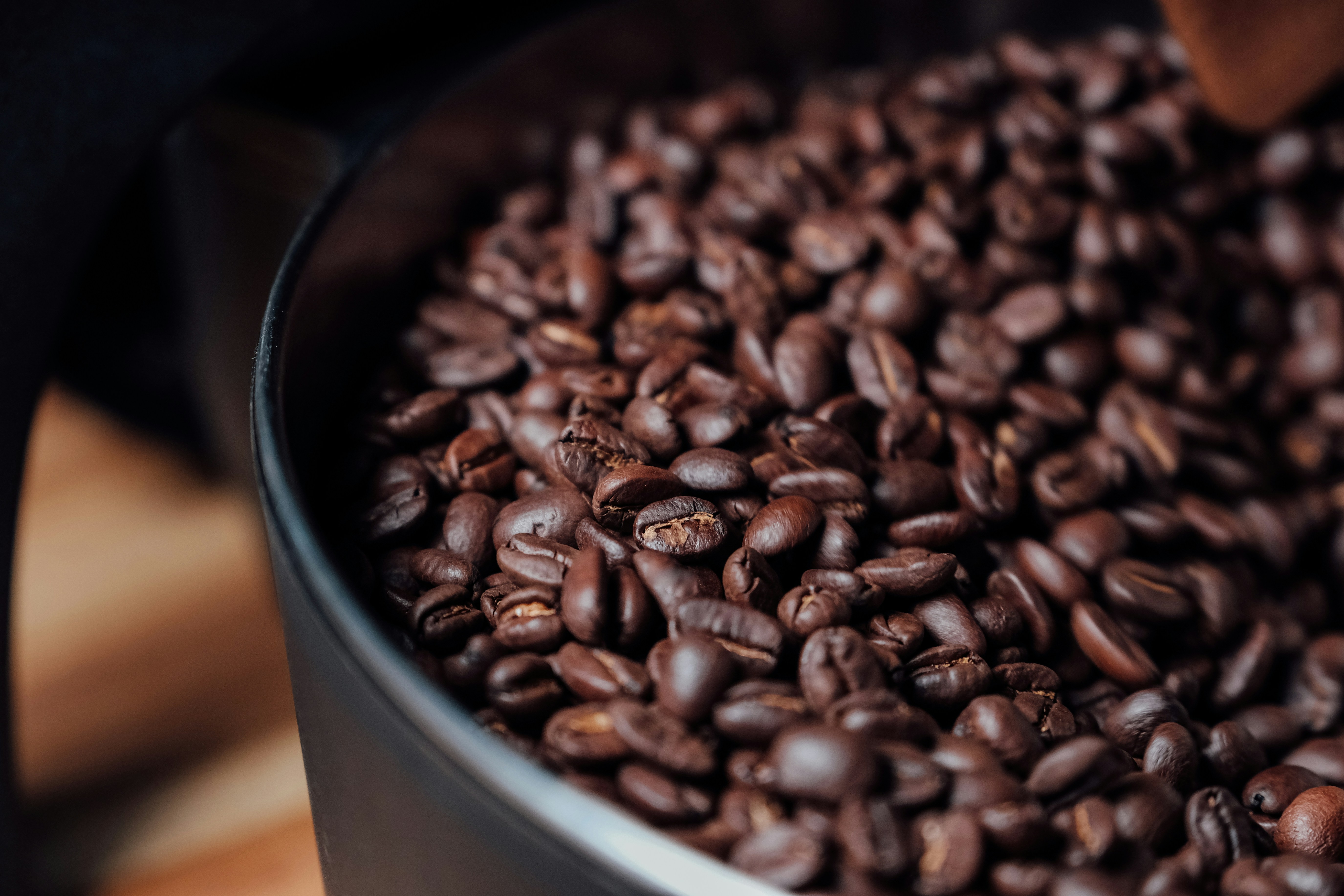a bowl of coffee beans