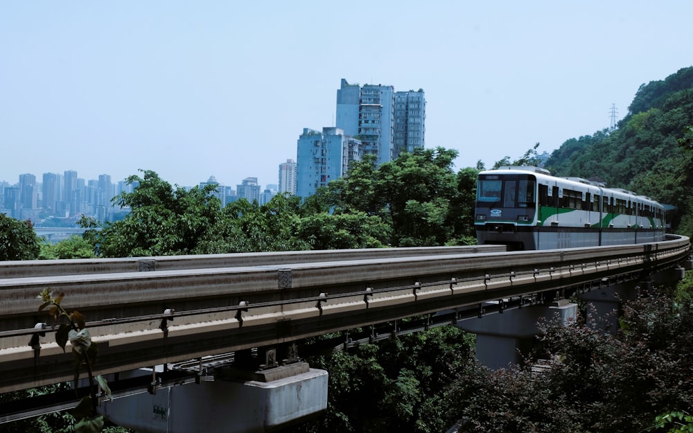 a train on a bridge