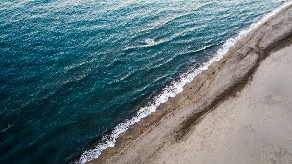 a beach with waves