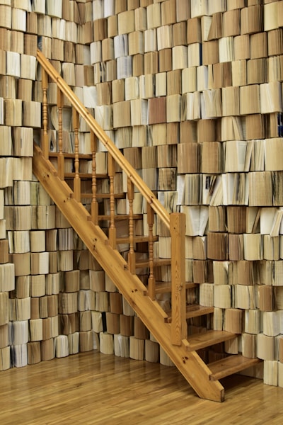 a staircase in a building
