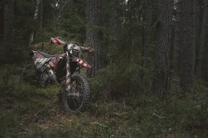 Moto enduro forêt Balkans