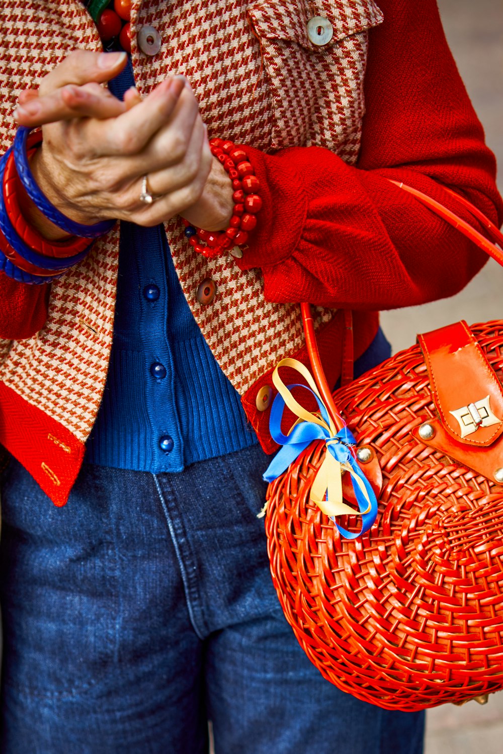 a person holding a bag