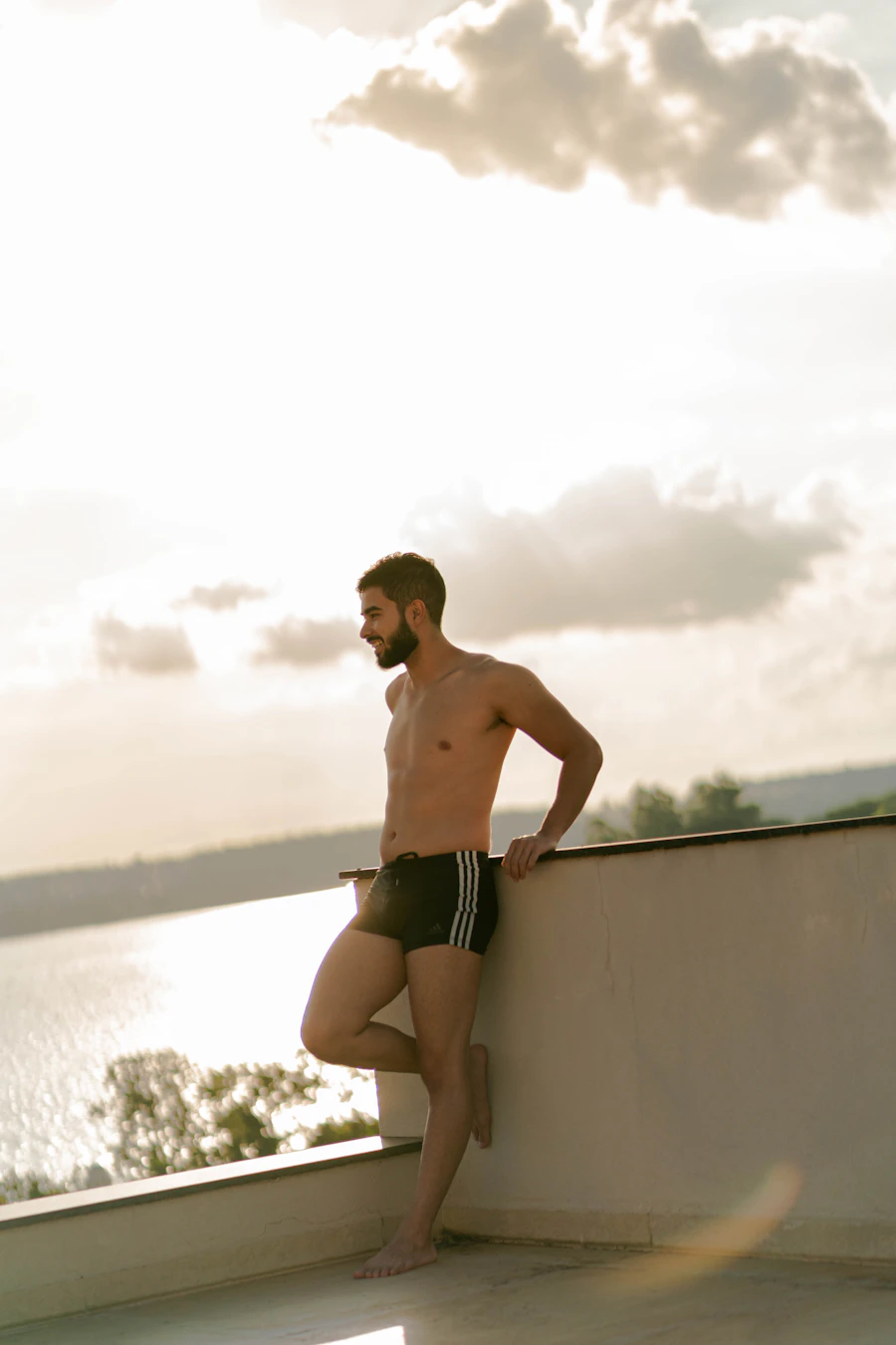 Man outdoors enjoying an active, healthy lifestyle