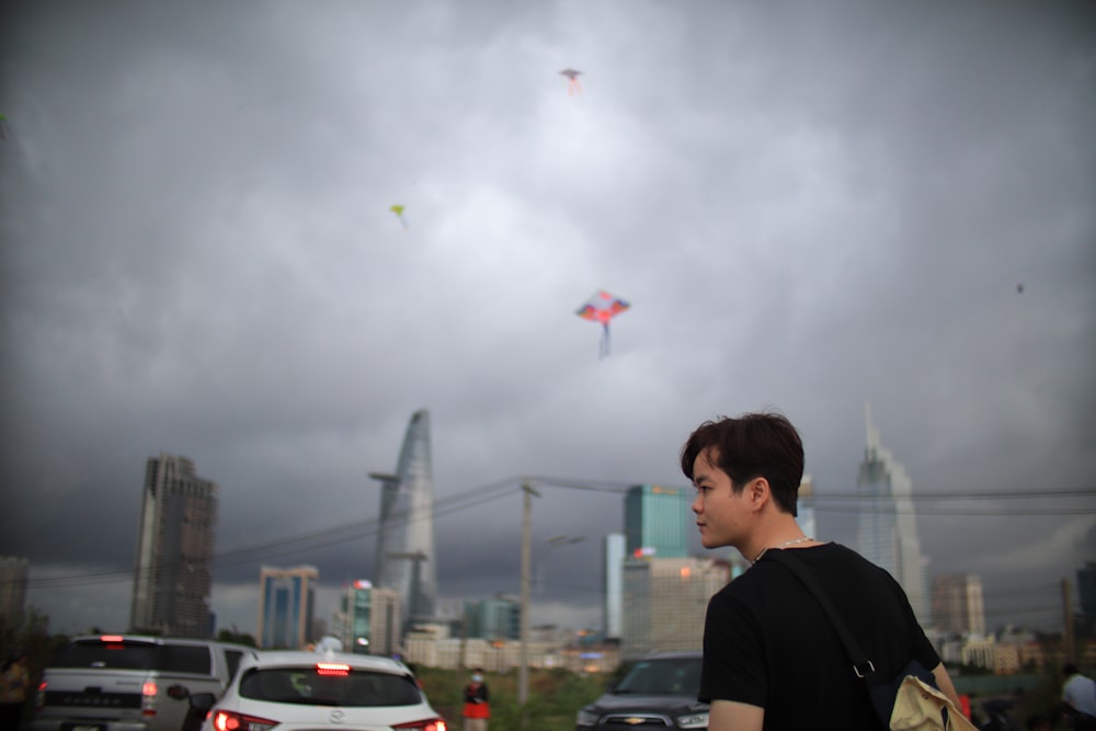 a man flying a kite