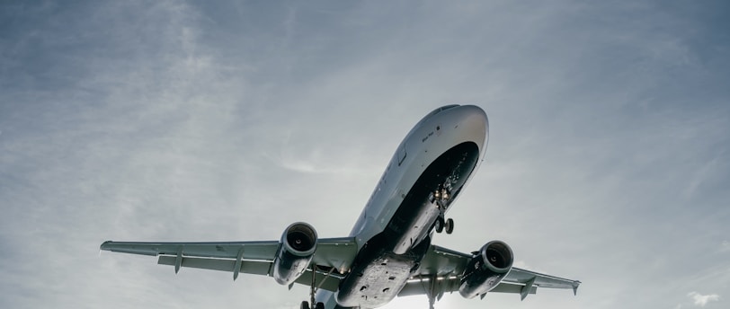 a plane flying over water