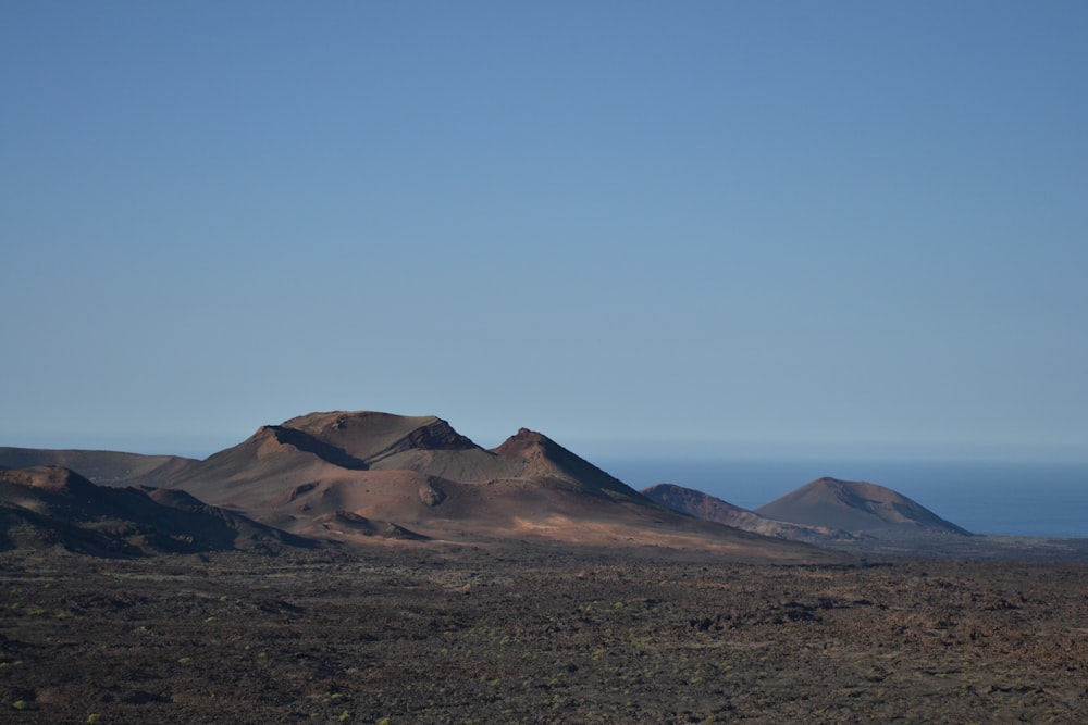 a desert landscape with hills