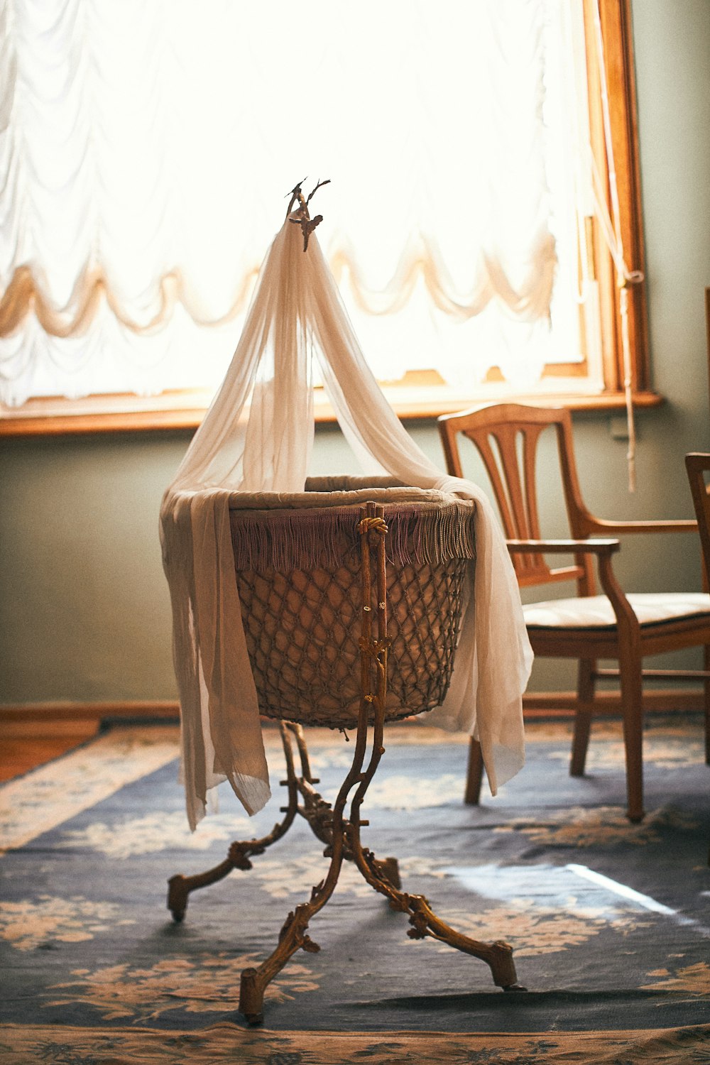 a chair with a cloth covering it