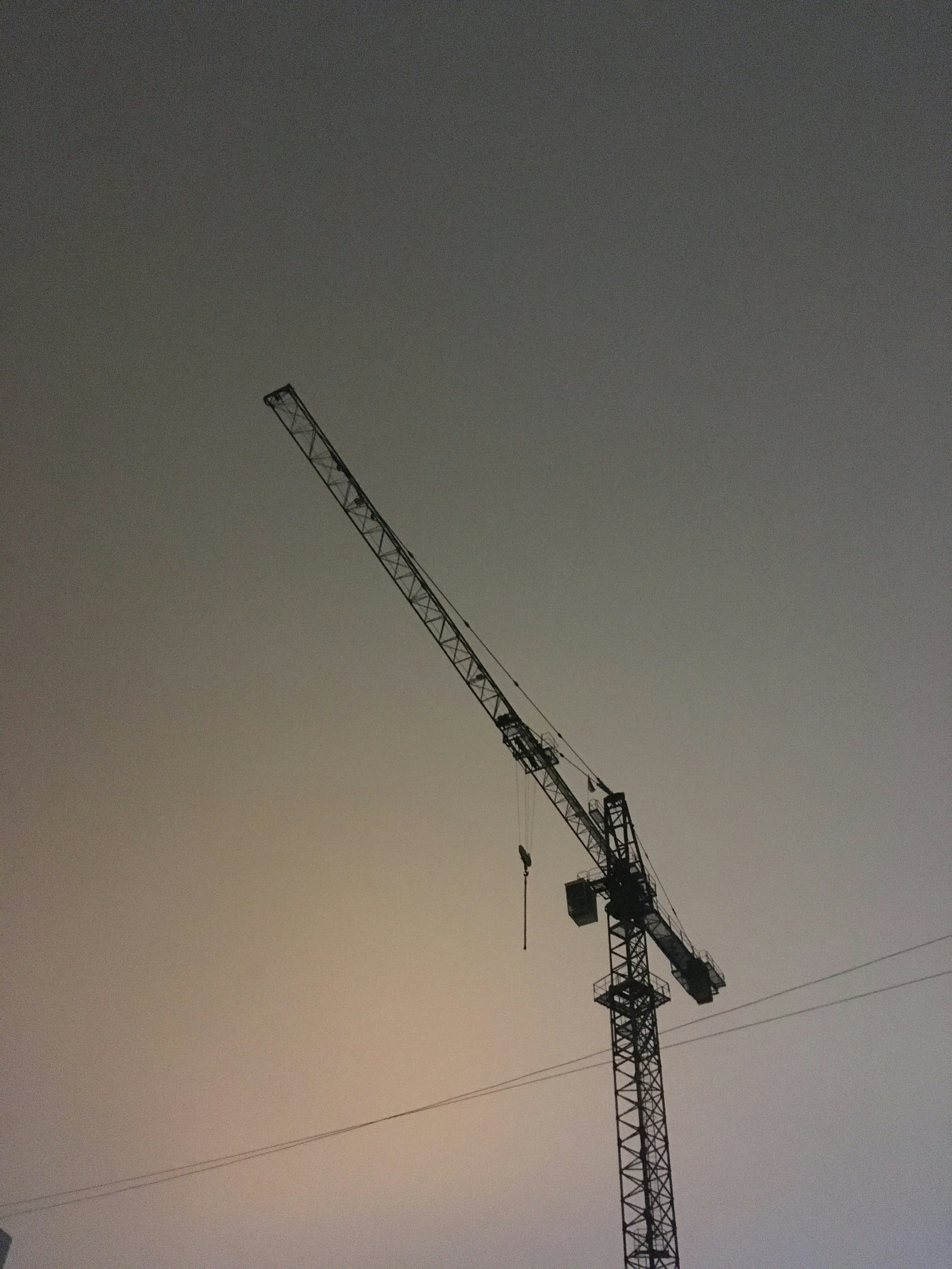 a crane on a cloudy day