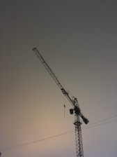 a crane on a cloudy day