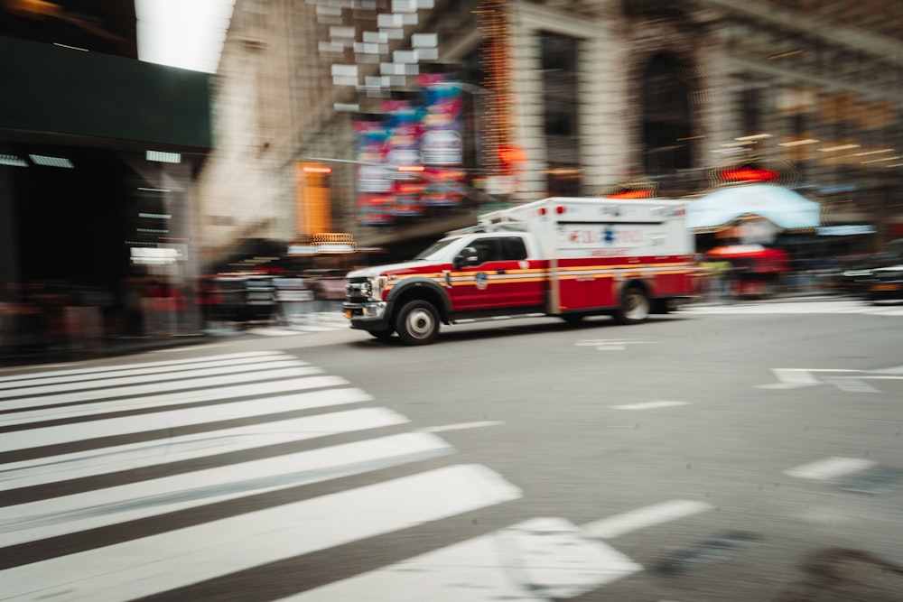 a white ambulance on a street