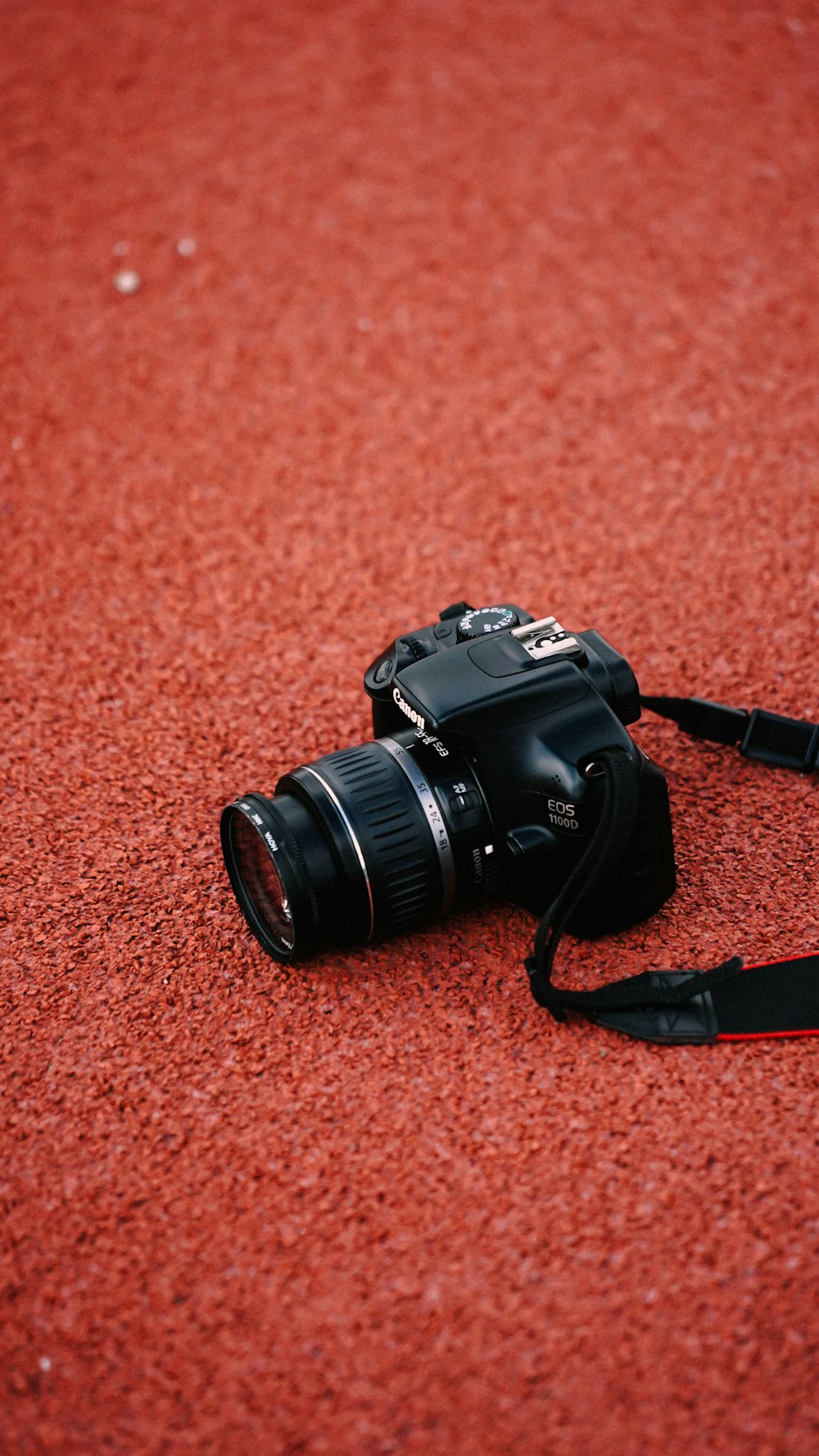 a camera on a red carpet