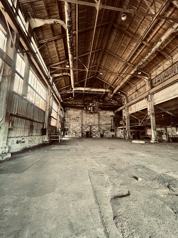 Overhead services and structural bays during MEP installation