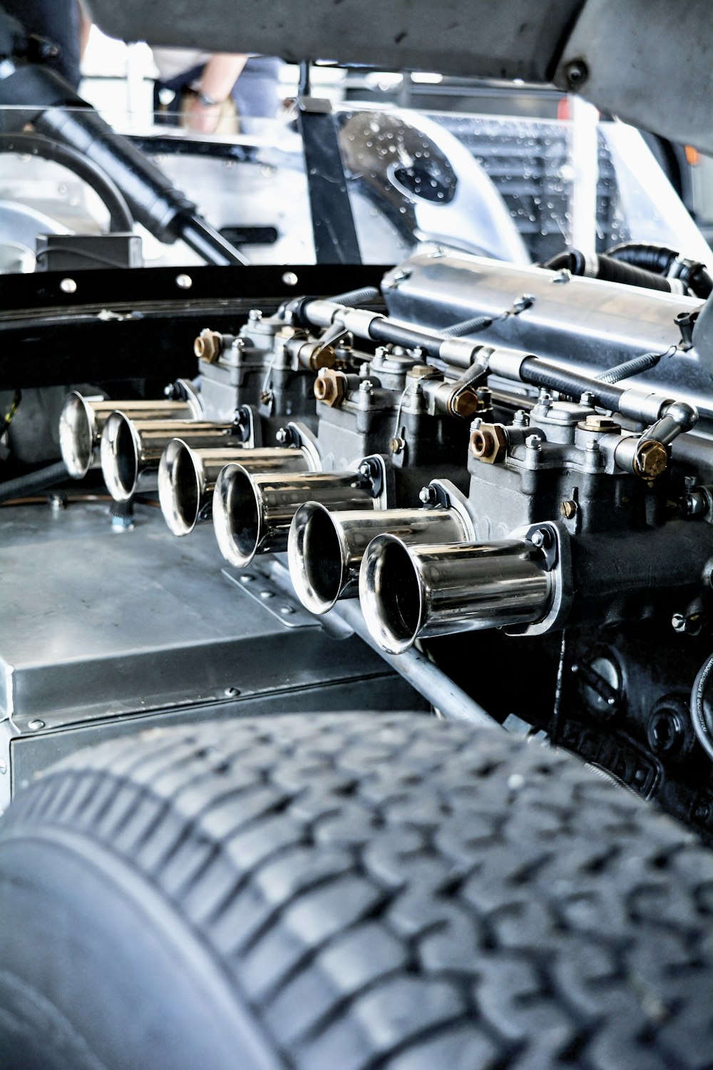 a close-up of a car engine