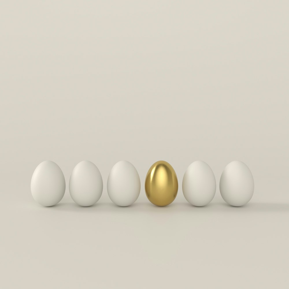 a group of white eggs