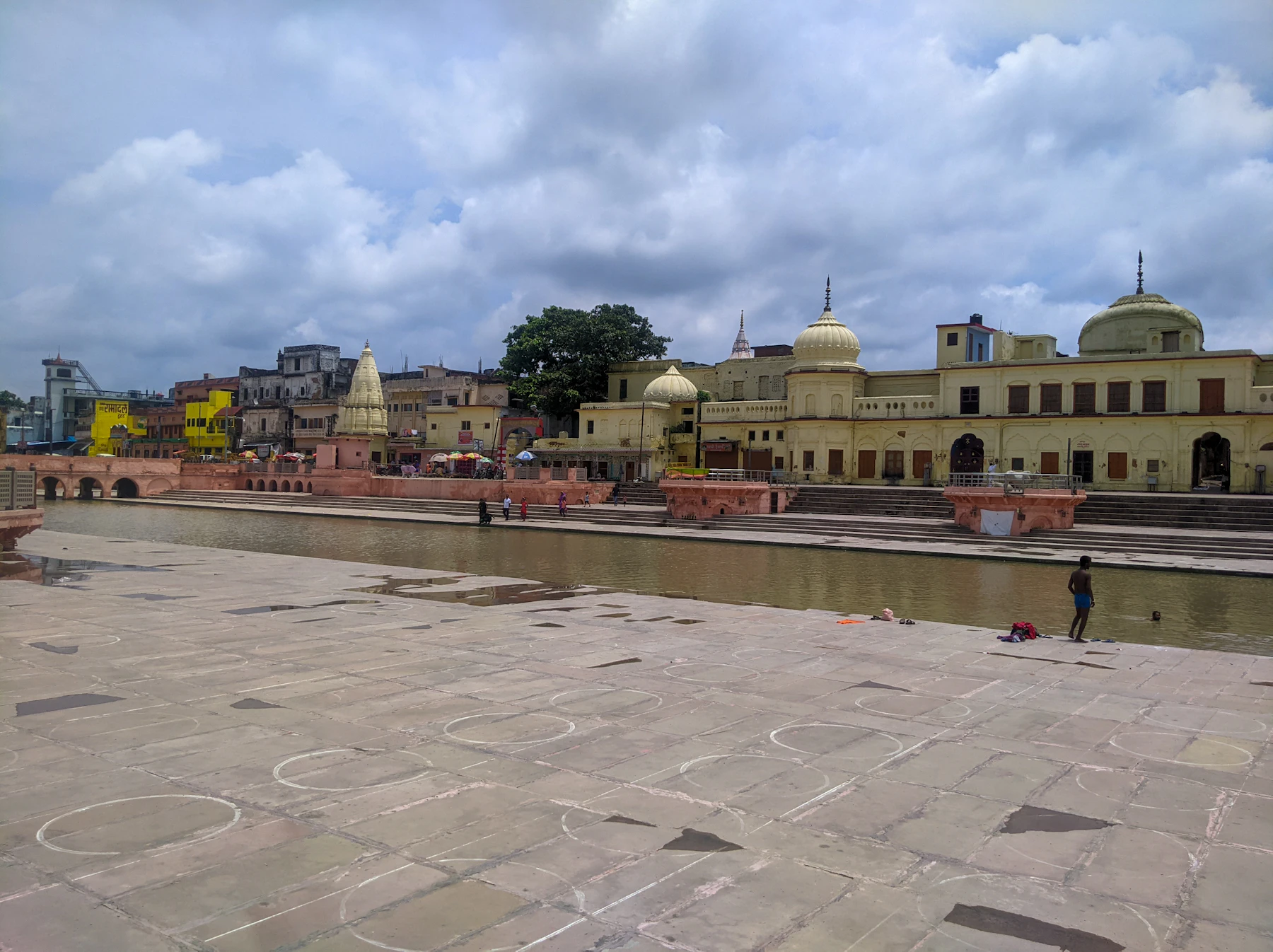 Temple courtyard by the river