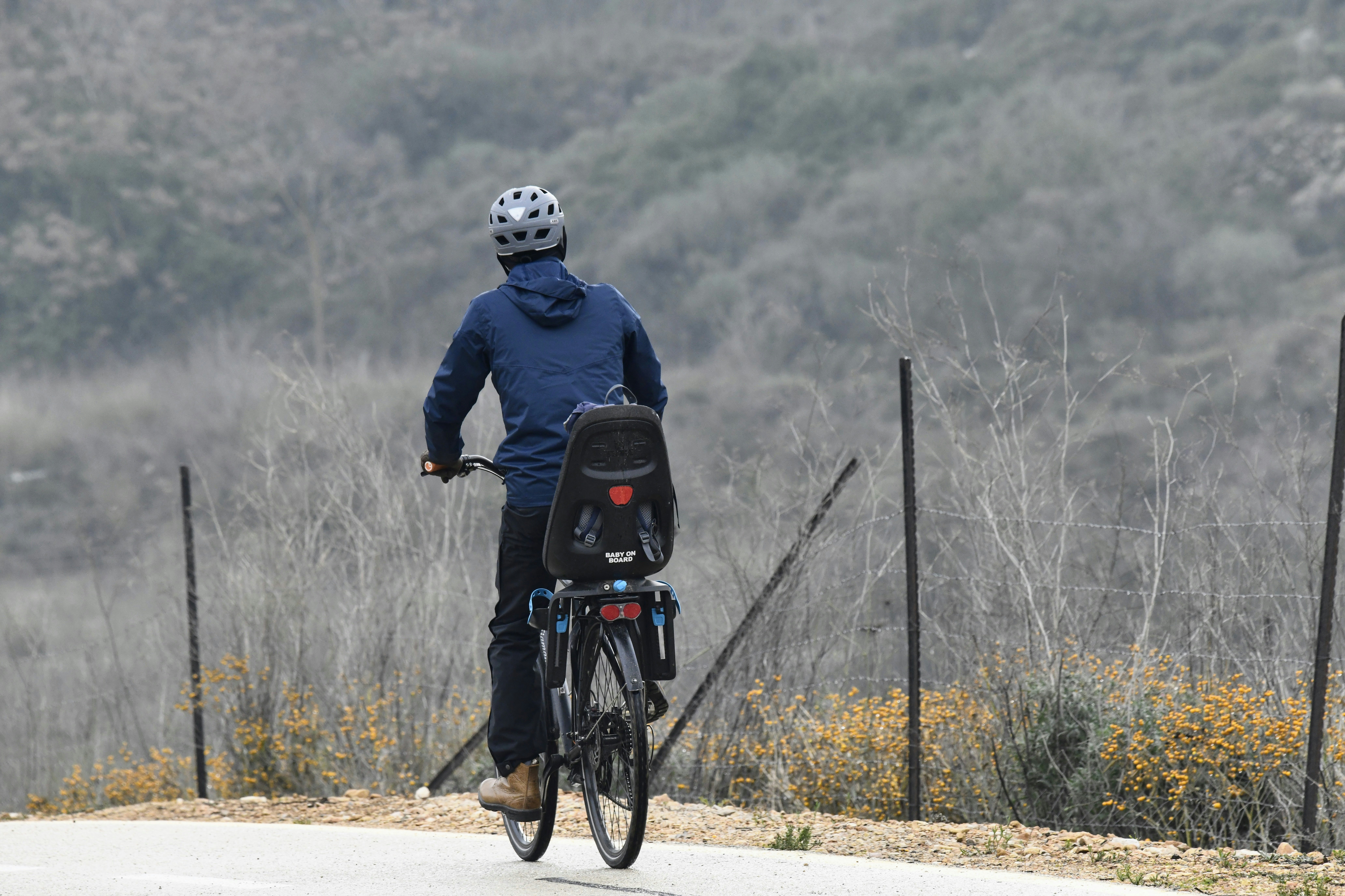a person riding a bicycle