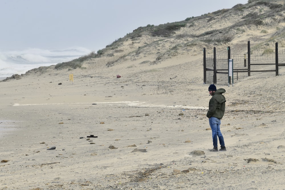 a person standing on a beach