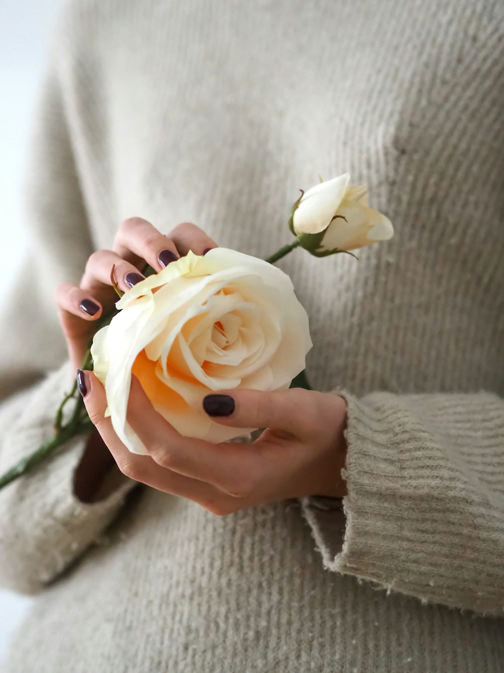 a person holding a bouquet of flowers