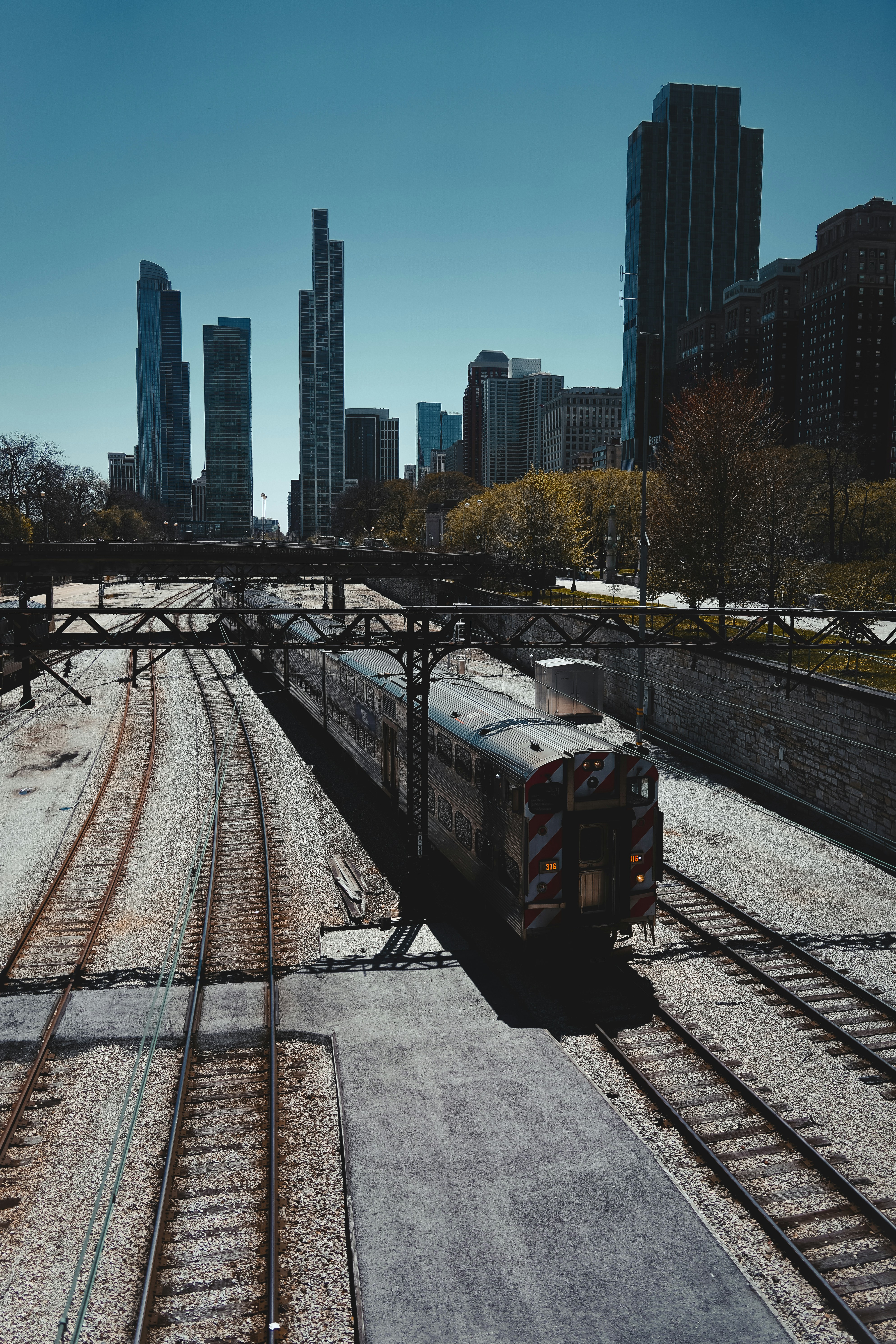 a train on the railway tracks