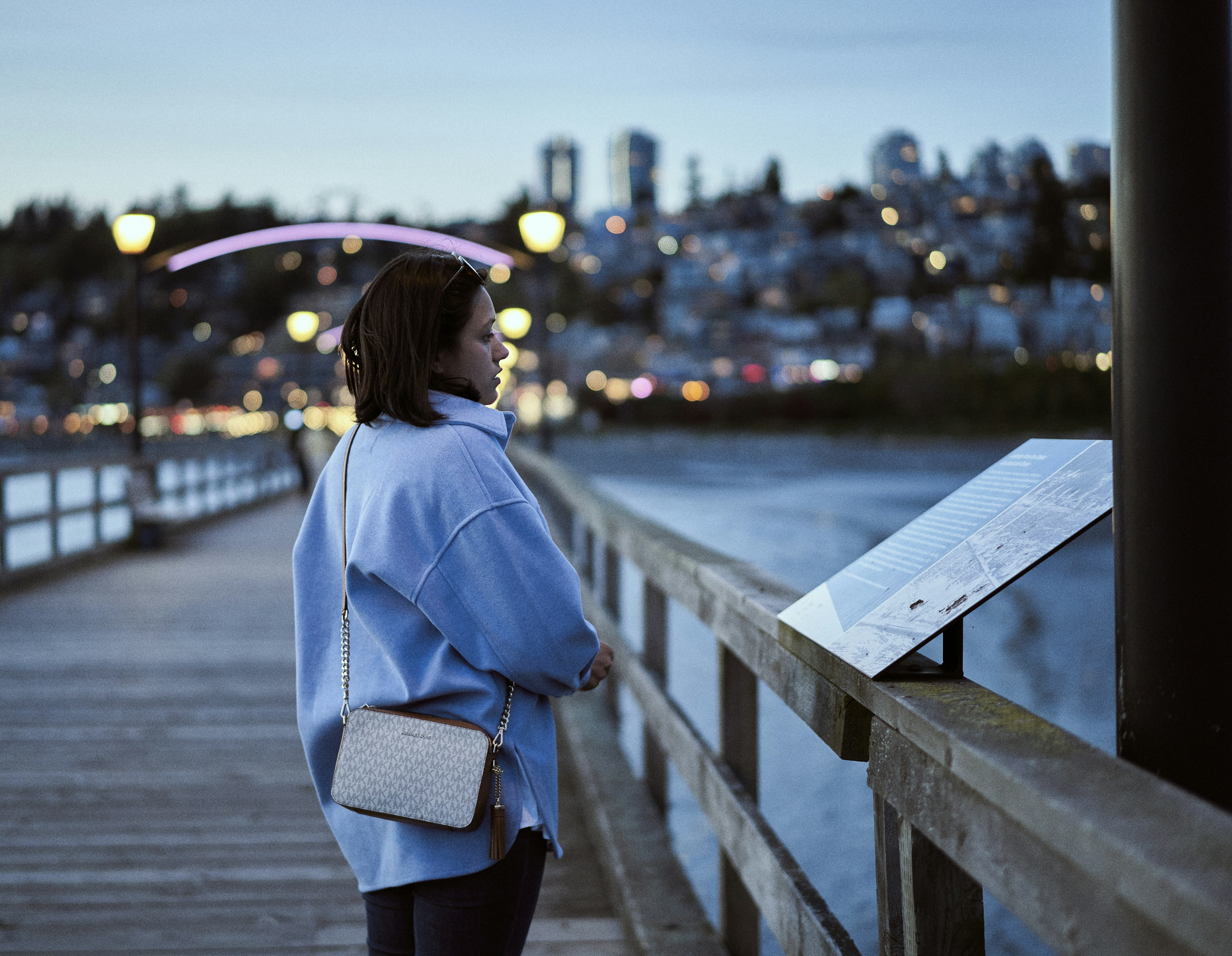 a person standing on a bridge