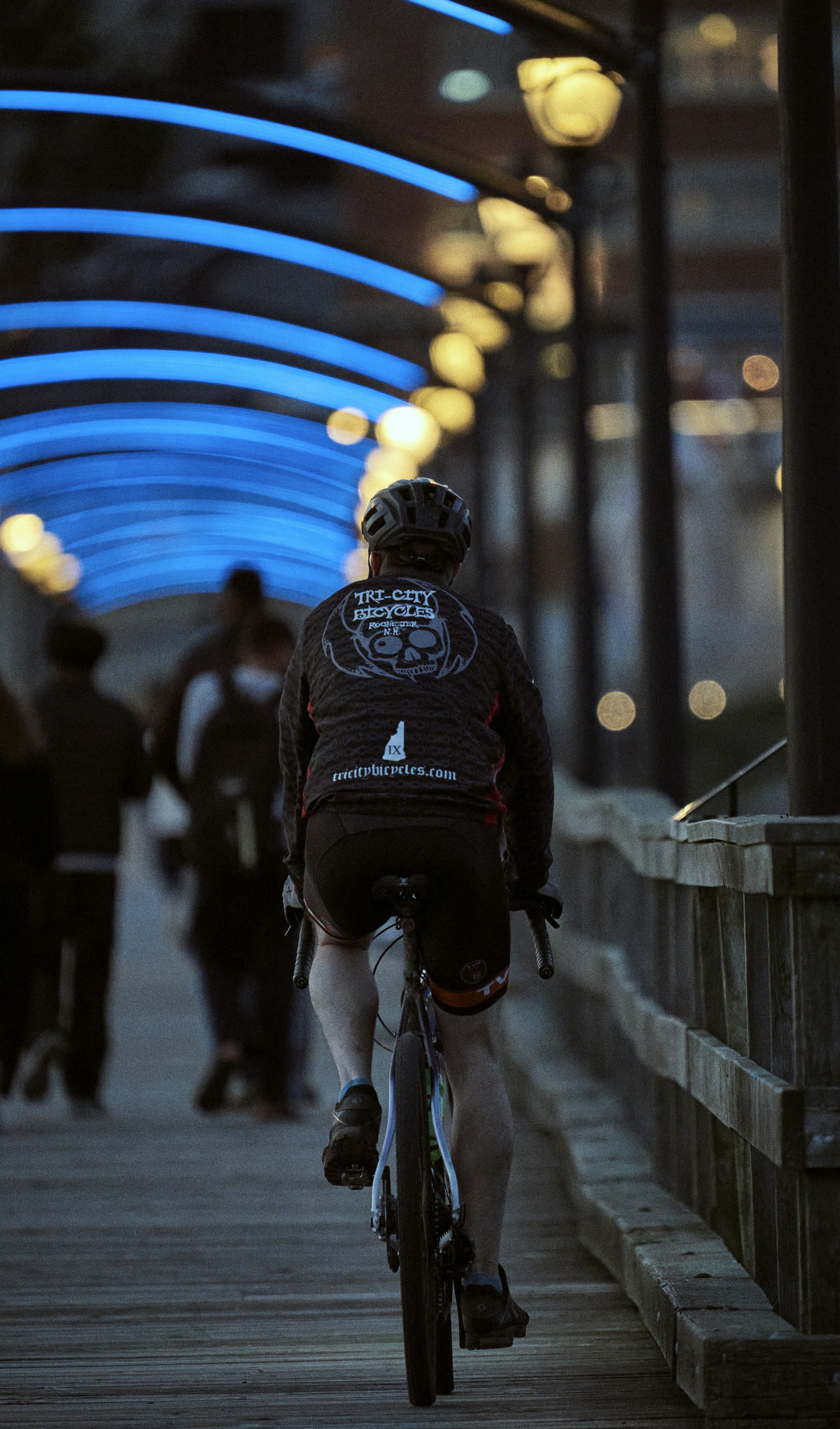 a person riding a bicycle