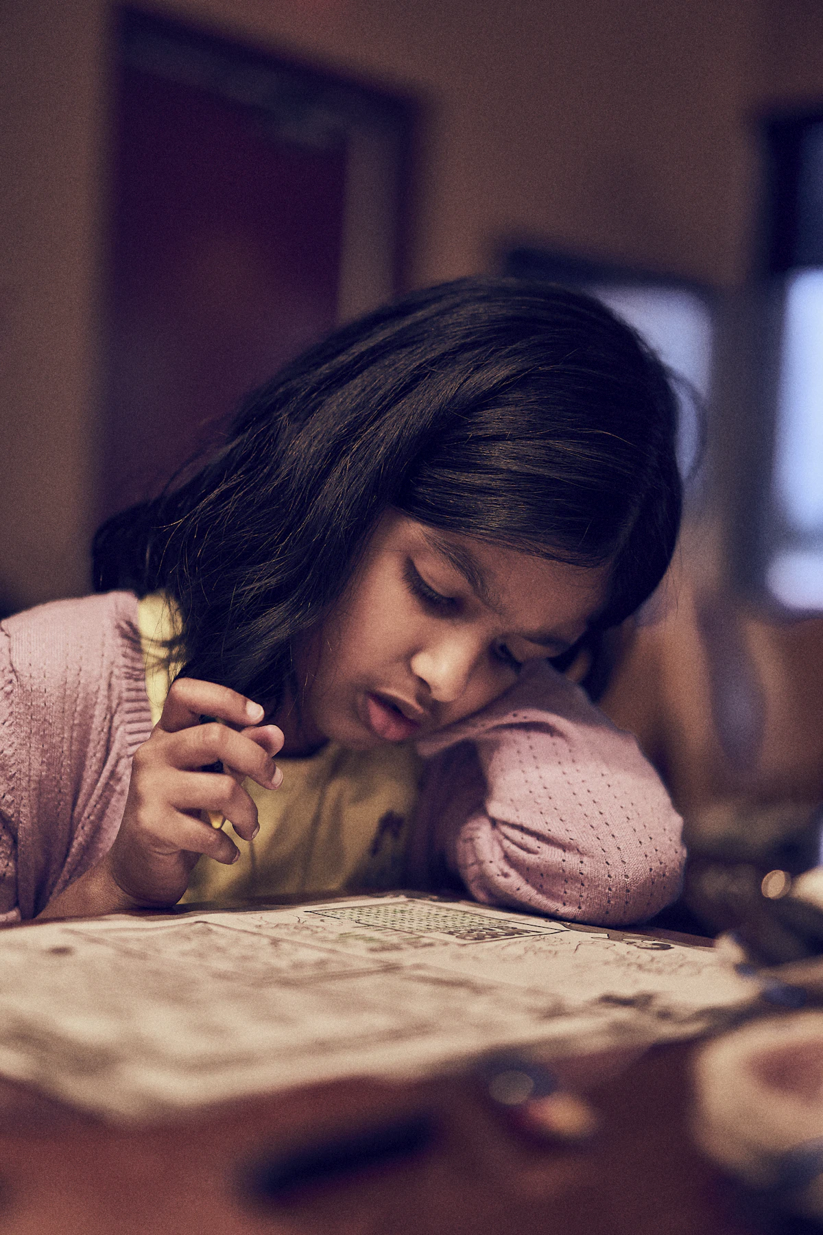 A child studying