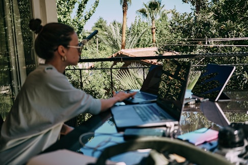 a person using a laptop