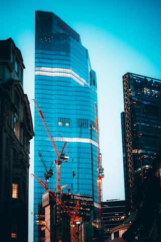 a tall building under construction