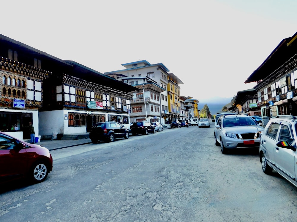 a street with cars parked along it