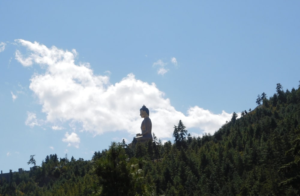 a statue on a hill