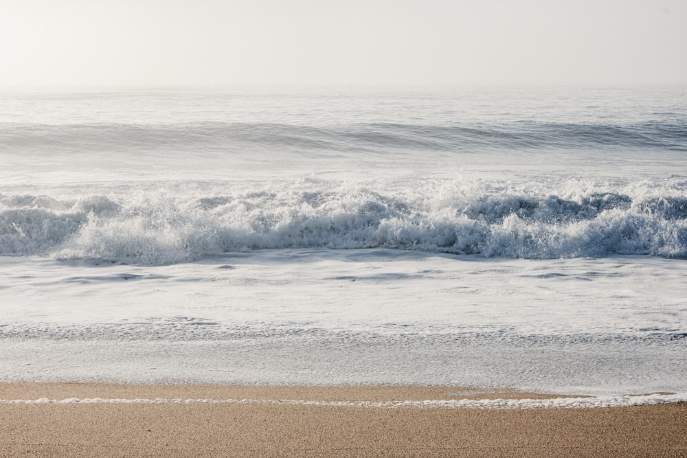 waves crashing on a beach