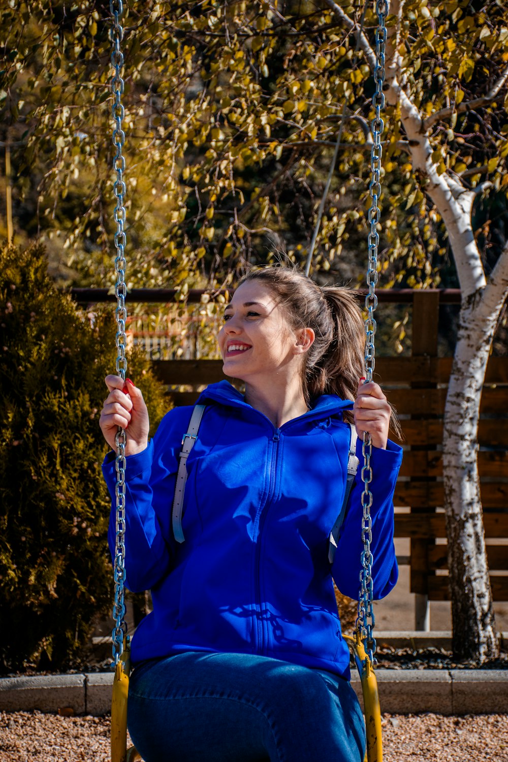 a girl on a swing