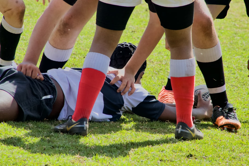 a group of people in a rugby match