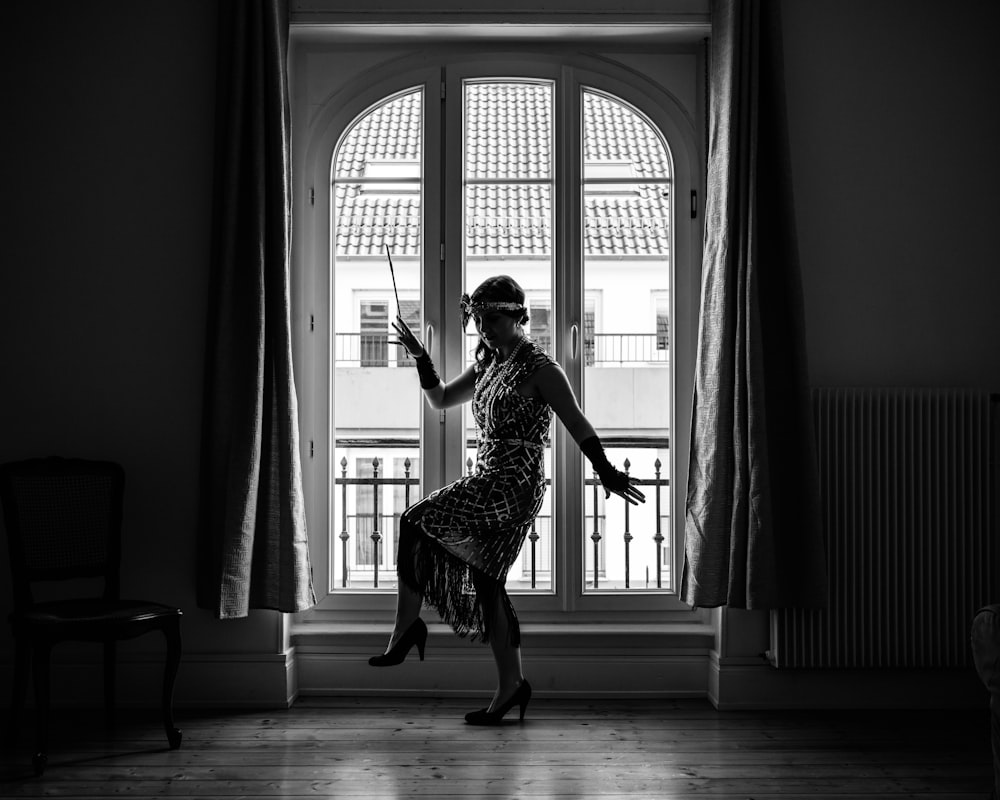 a person dancing in a room