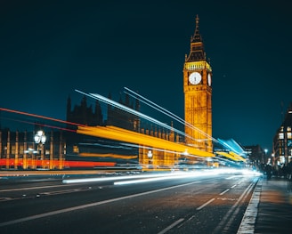 a bridge with a clock tower