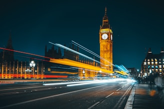 a bridge with a clock tower