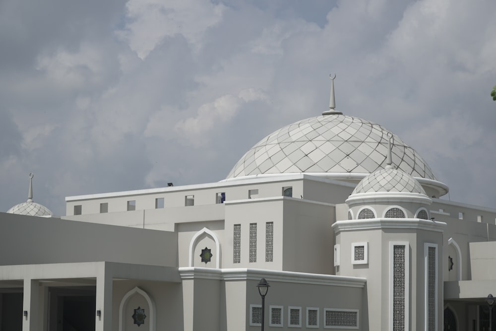a white building with a dome