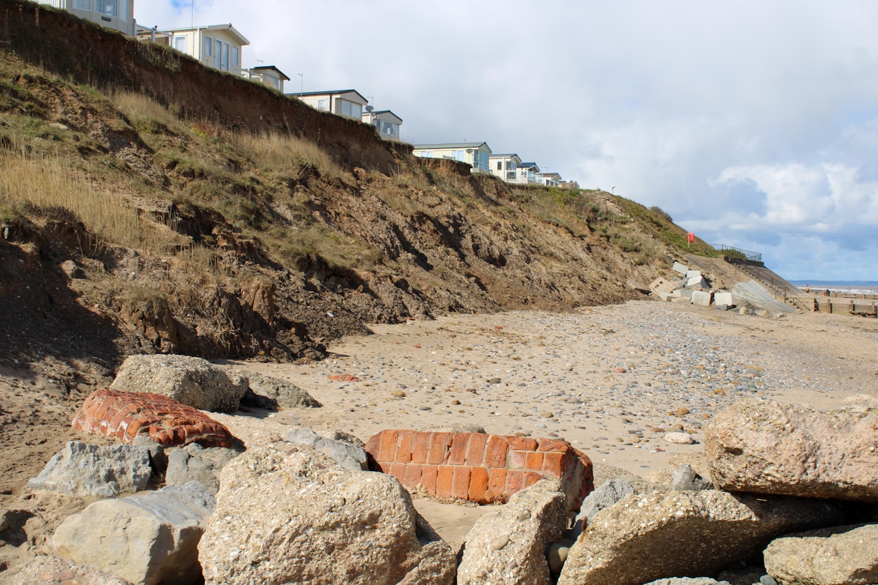 Hornsea UK coastal erosion - rising sea level effect