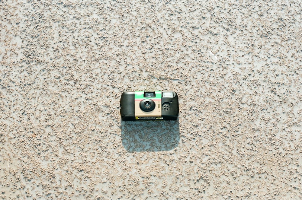 a camera on a carpet