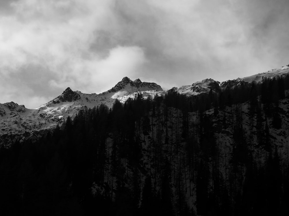 a mountain with snow