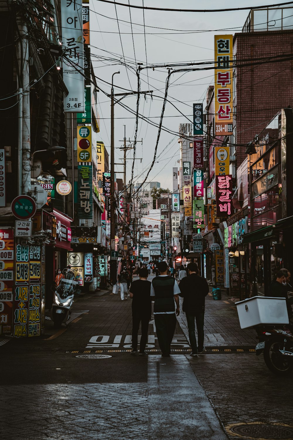 people walking on a street