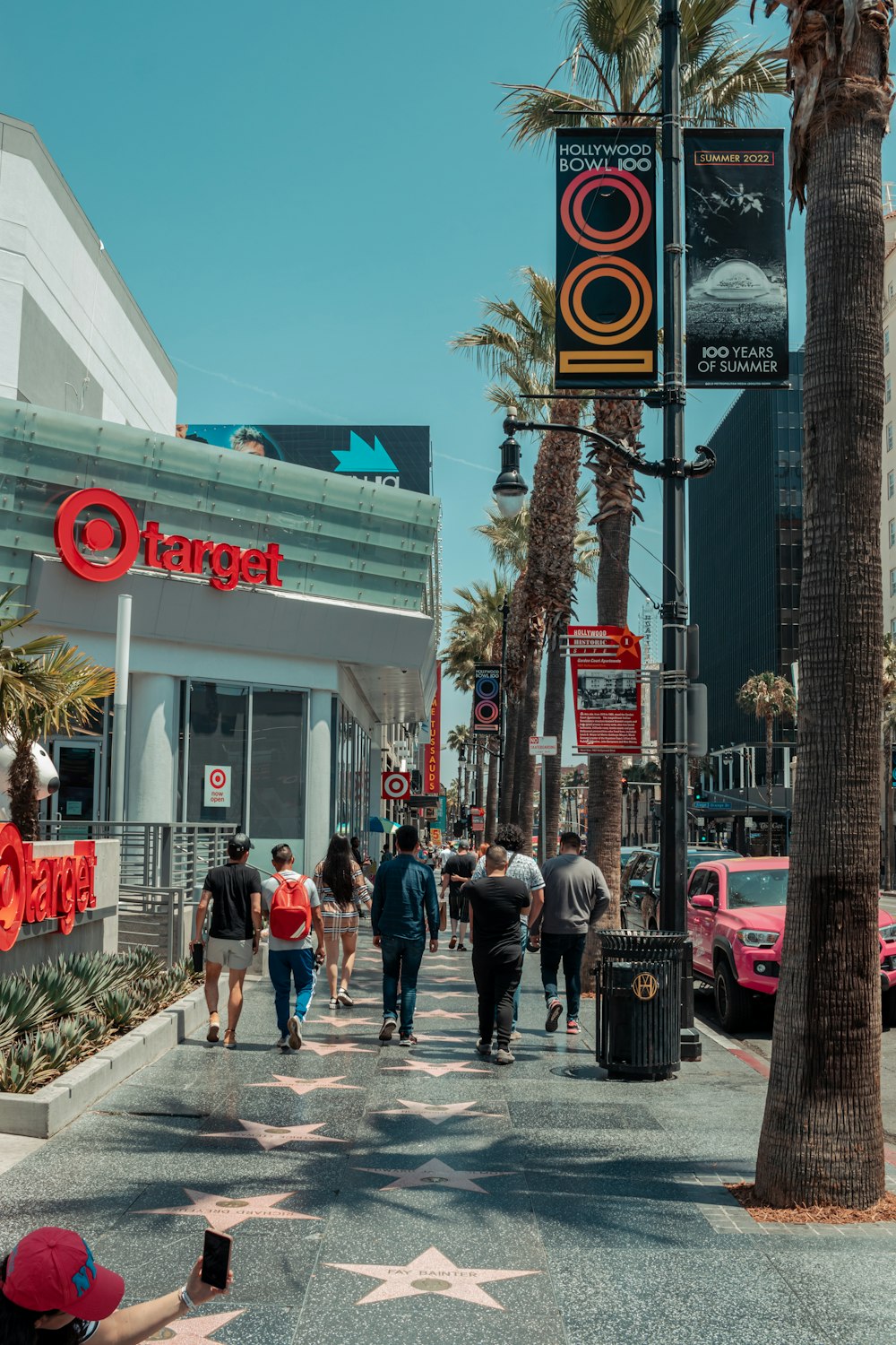 people walking on a street