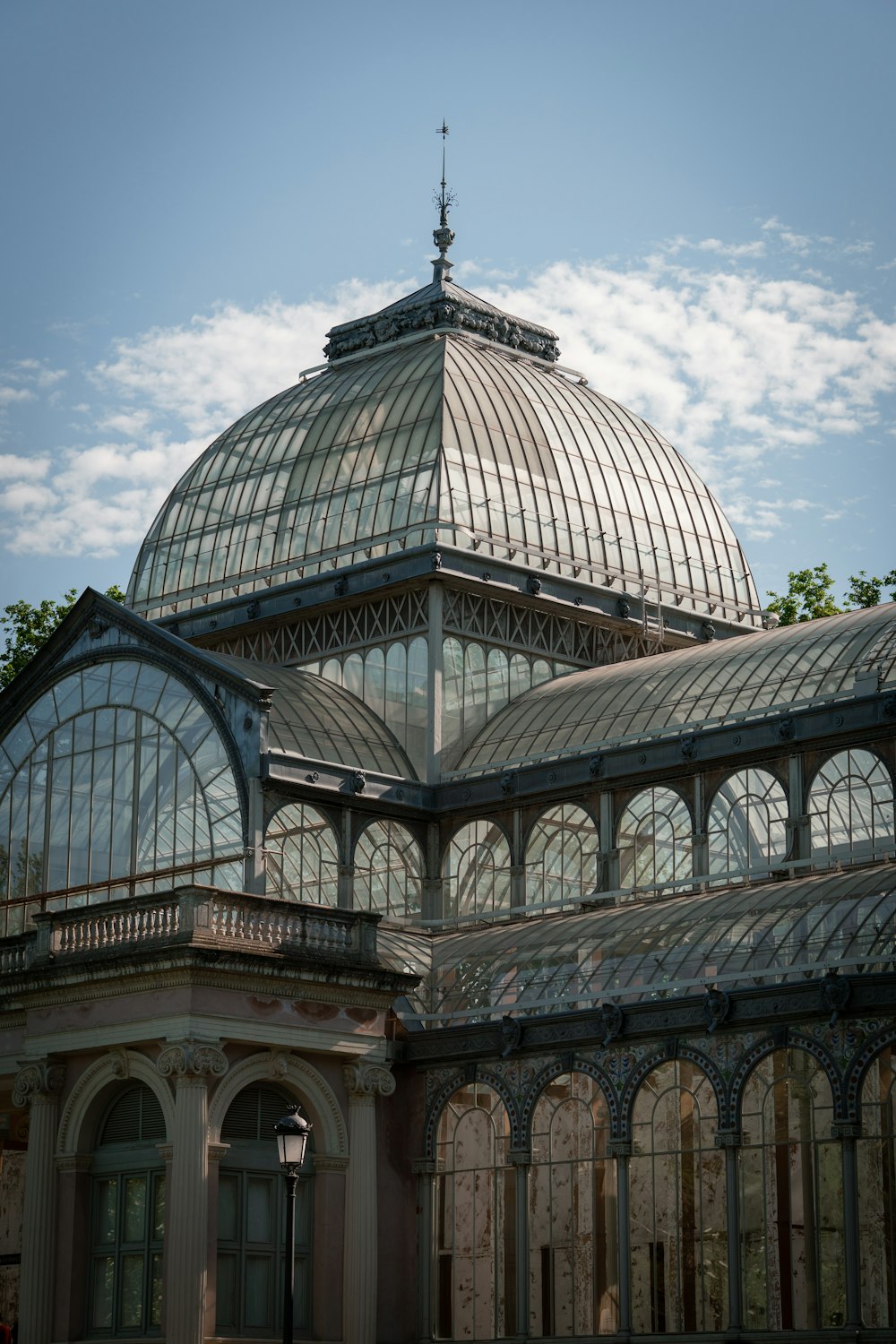 a building with a glass roof