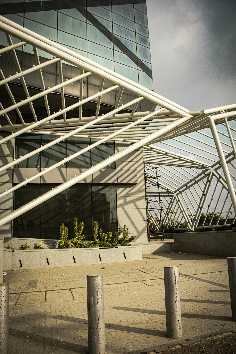 a building with glass walls