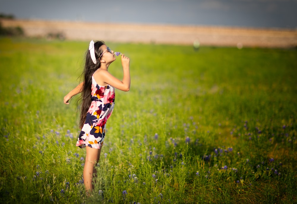 a person in a field of flowers