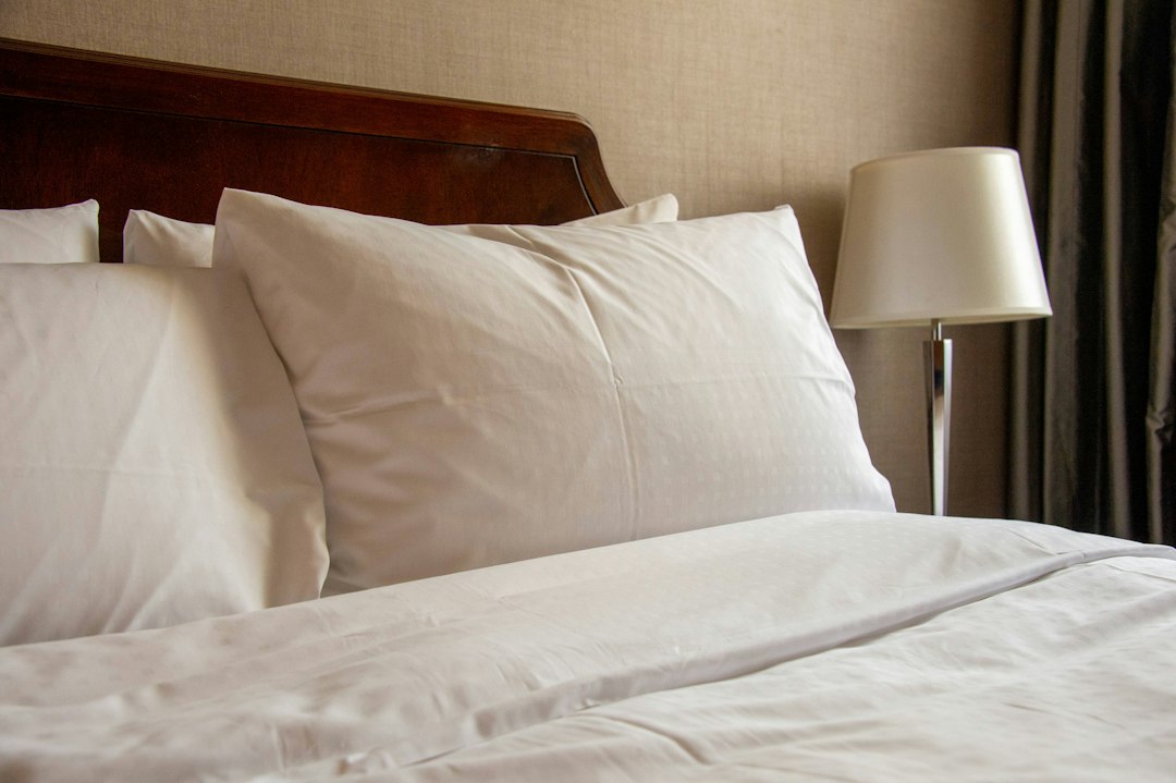 luxury hotel bed closeup