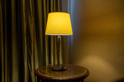 a lamp on a table