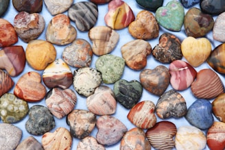 a pile of colorful rocks