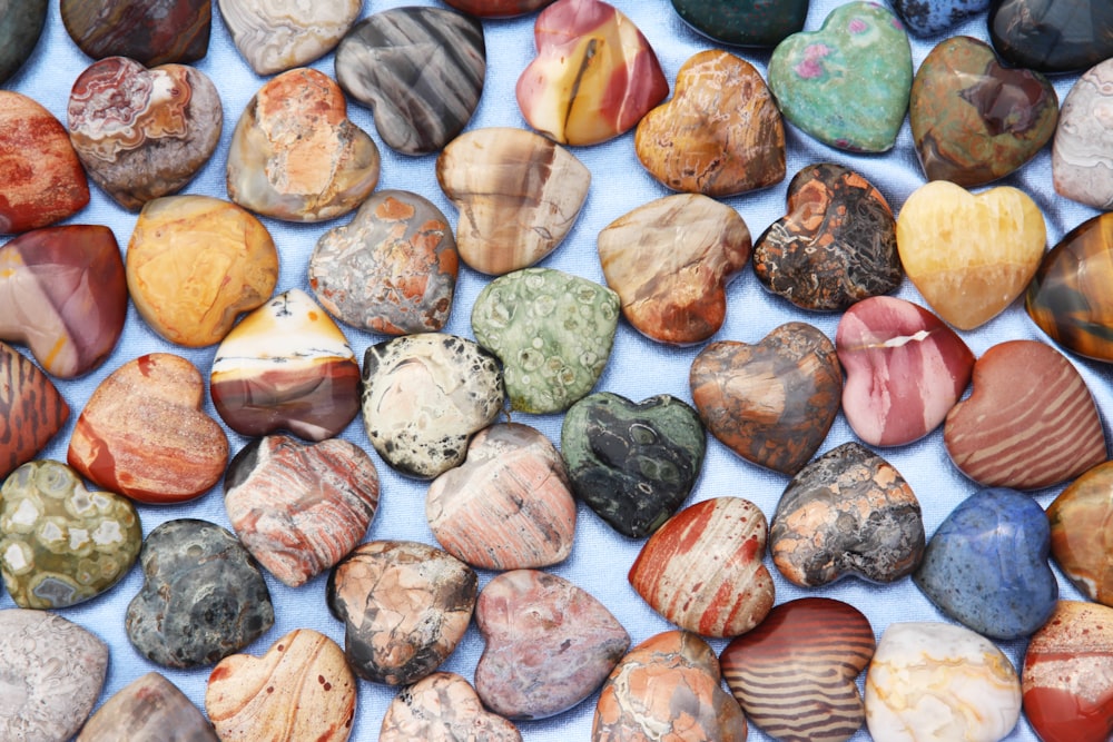 a pile of colorful rocks